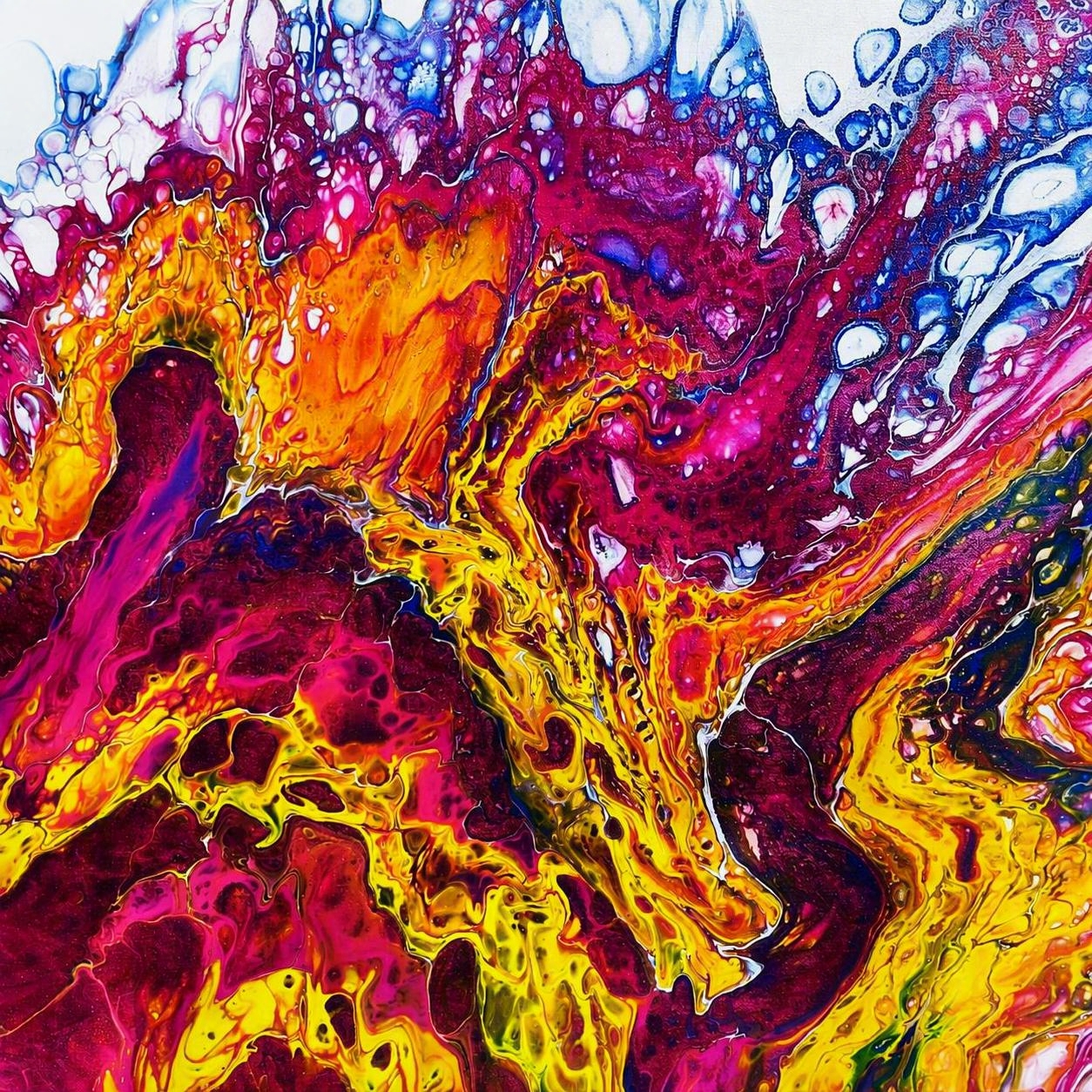 Bright Ignition - pour painting by Chris Broussard